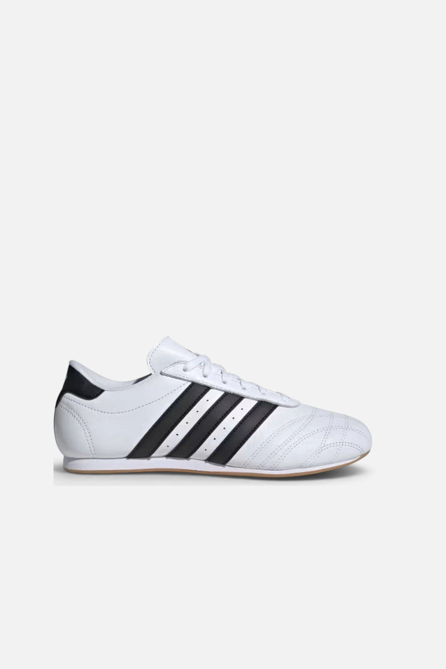 Adidas Taekwondo Lace Shoes in White, Black & Gum – side view