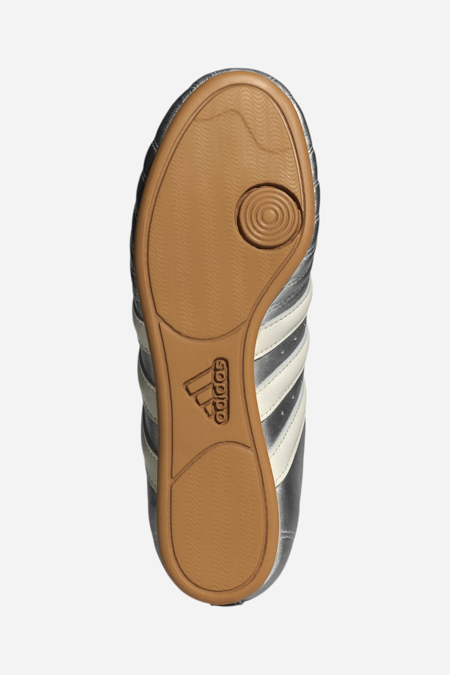 Adidas Taekwondo Shoes in Silver Metallic / Off White / Gum – side view