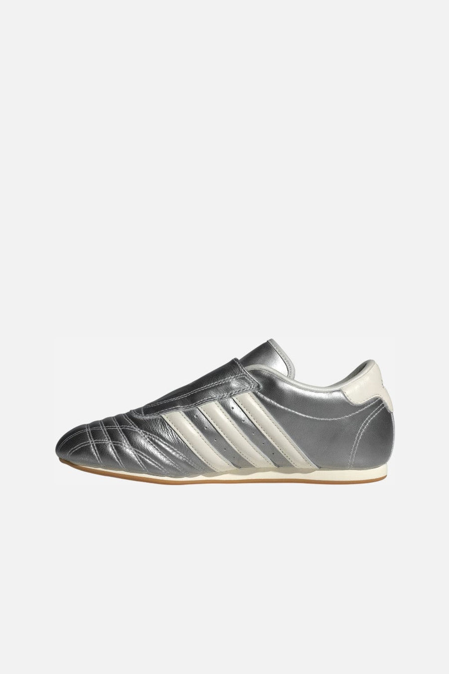 Adidas Taekwondo Shoes in Silver Metallic / Off White / Gum – side view