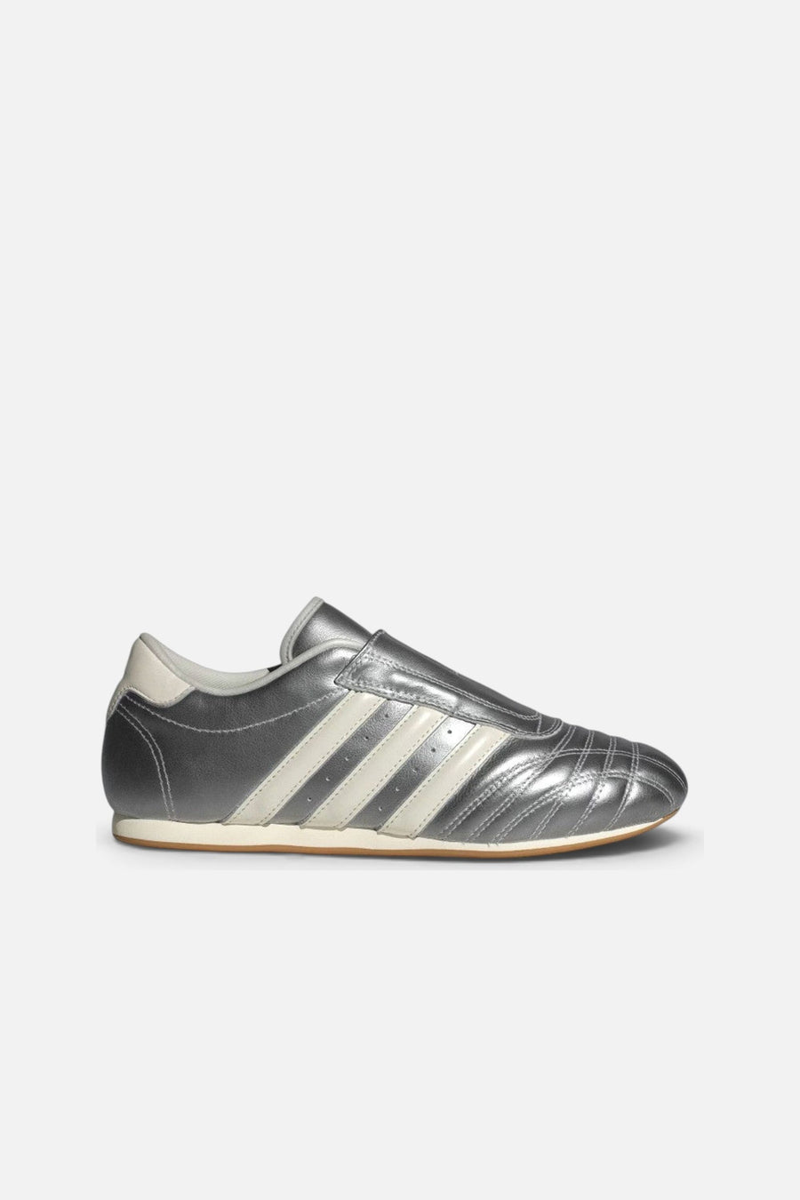 Adidas Taekwondo Shoes in Silver Metallic / Off White / Gum – side view