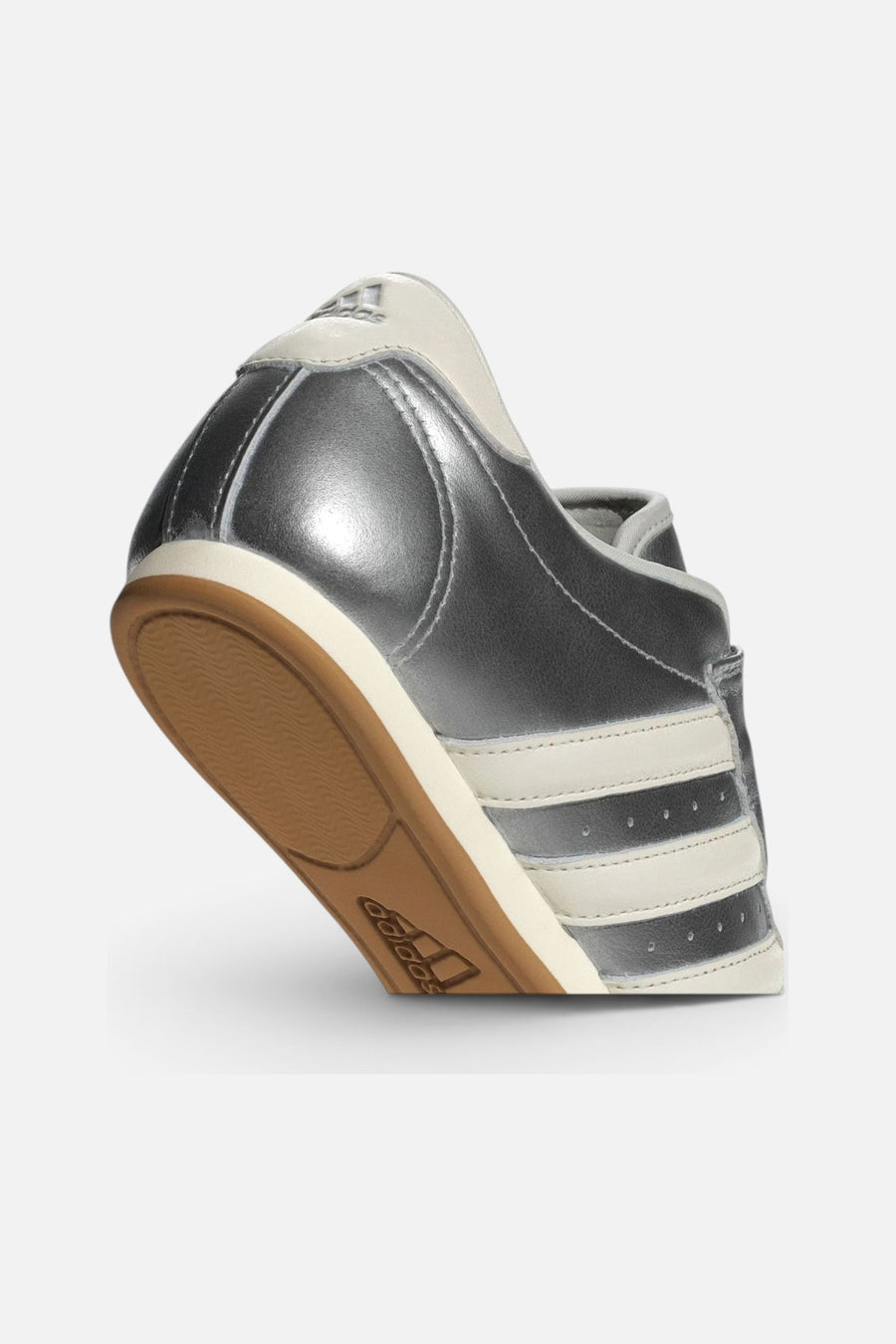 Adidas Taekwondo Shoes in Silver Metallic / Off White / Gum – side view
