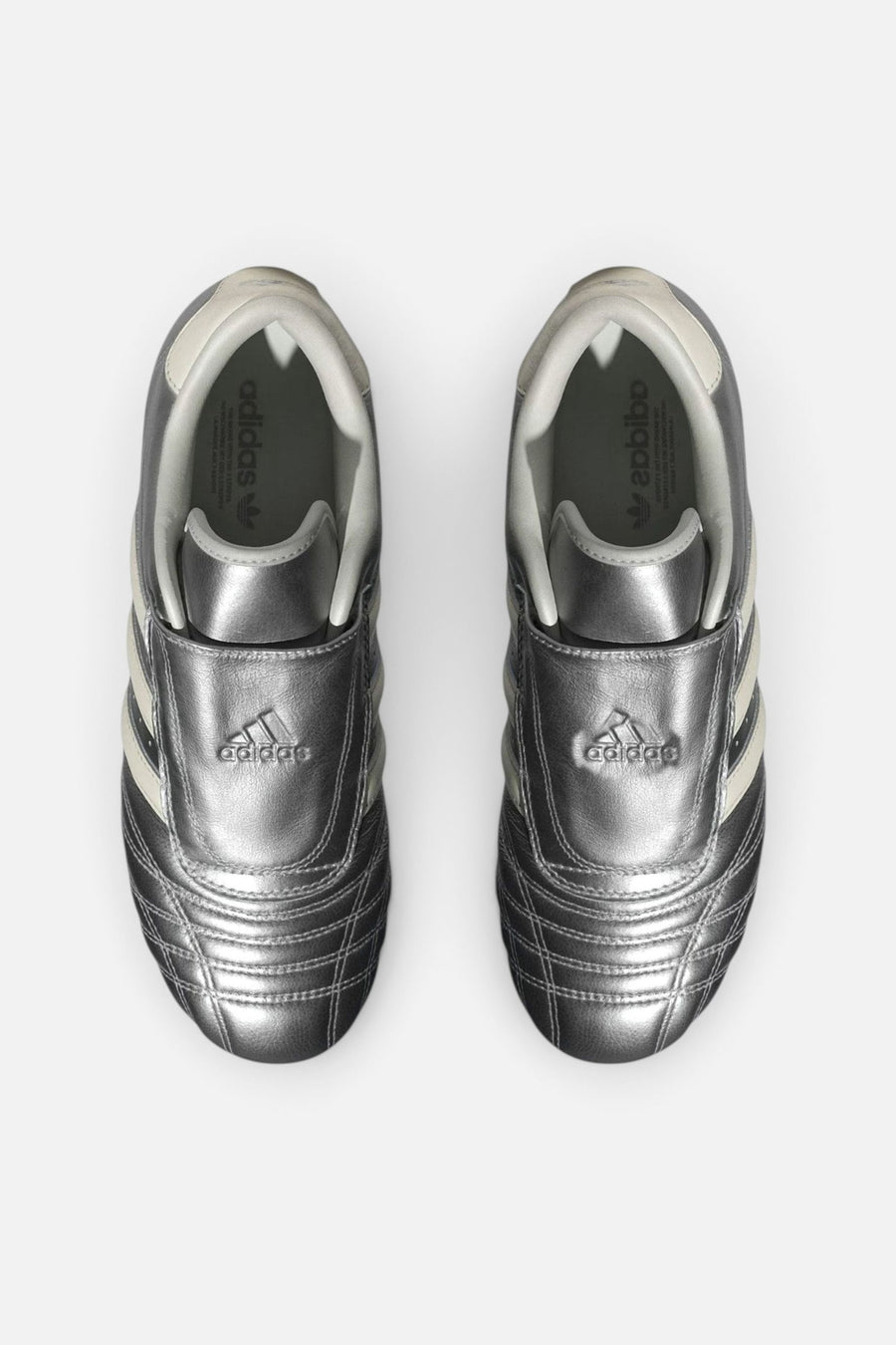 Adidas Taekwondo Shoes in Silver Metallic / Off White / Gum – side view