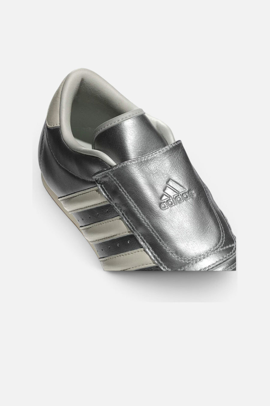 Adidas Taekwondo Shoes in Silver Metallic / Off White / Gum – side view