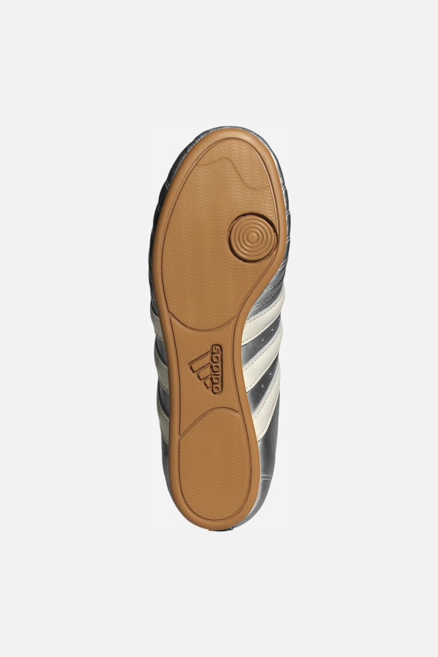 Adidas Taekwondo Shoes in Silver Metallic / Off White / Gum – side view