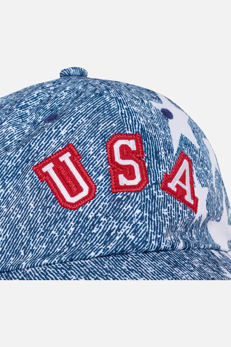 Adidas USA 94 Denim Graphic Cap — denim print detail