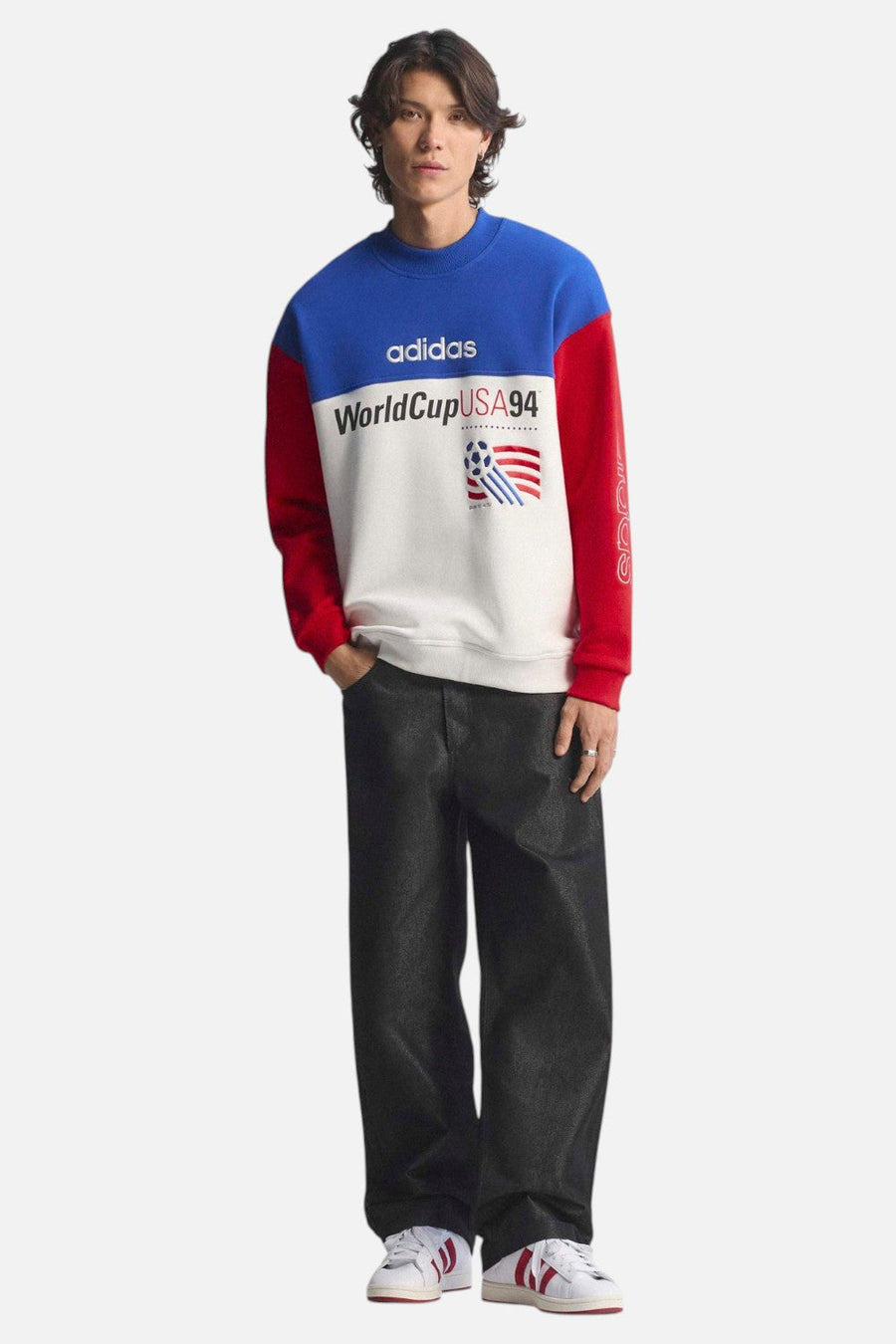 Adidas USA 94 Graphic Sweatshirt in Royal Blue & Cloud White – back view
