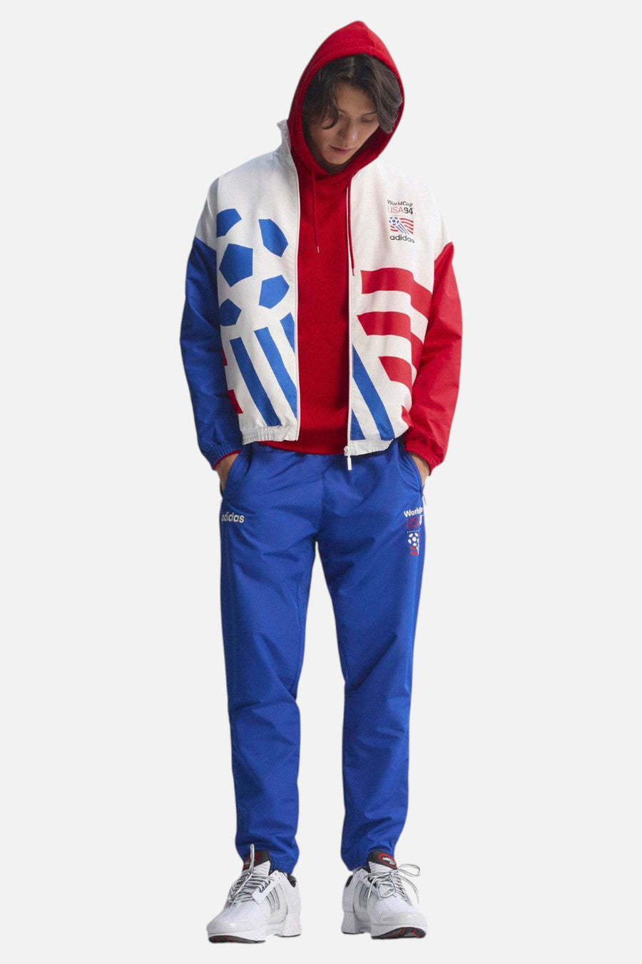 Adidas USA 94 Graphic Woven Track Jacket in Cloud White – back view