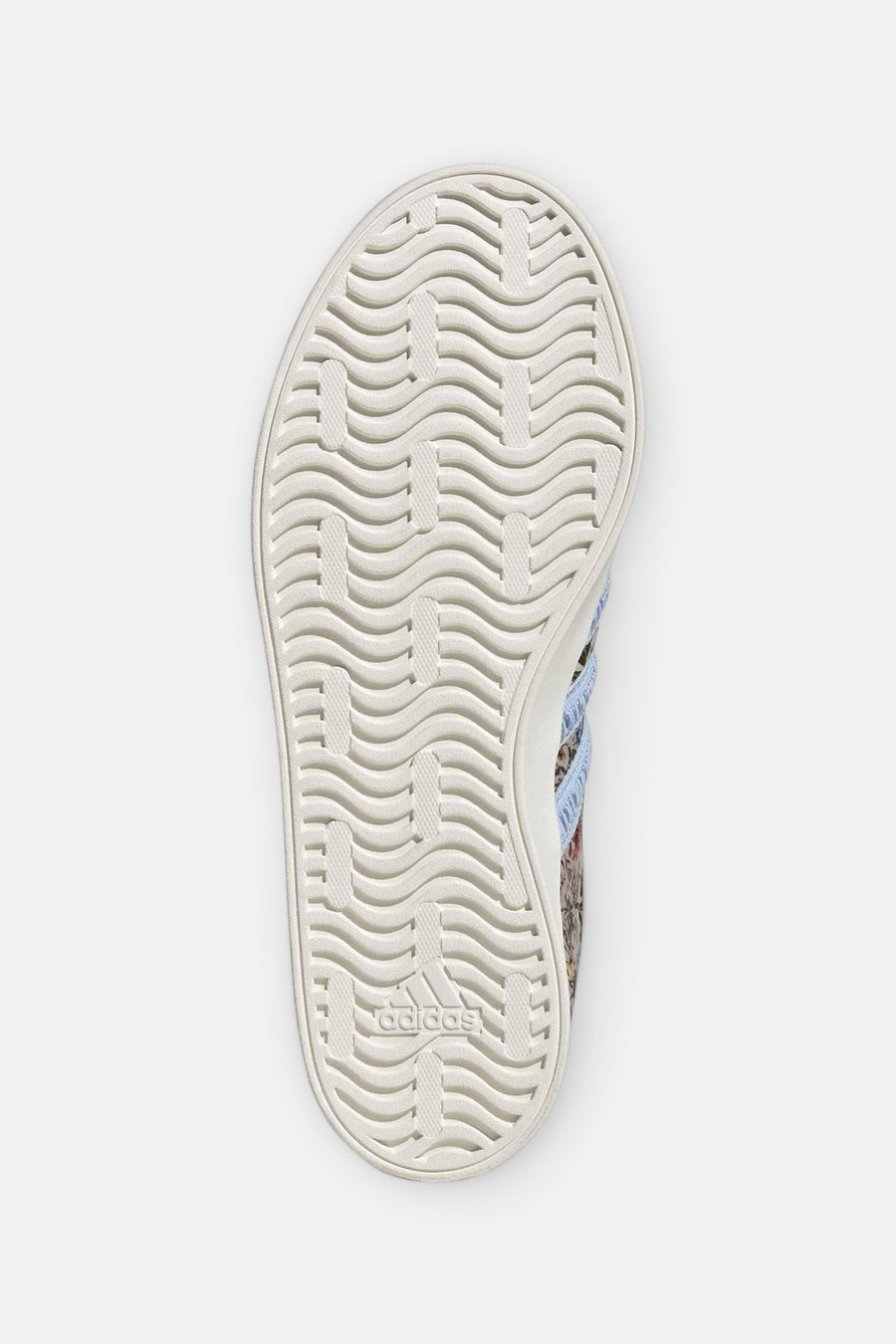 Adidas VL Court 3.0 Sneaker in Ecru Tint, Clear Sky, and Off White – sole view