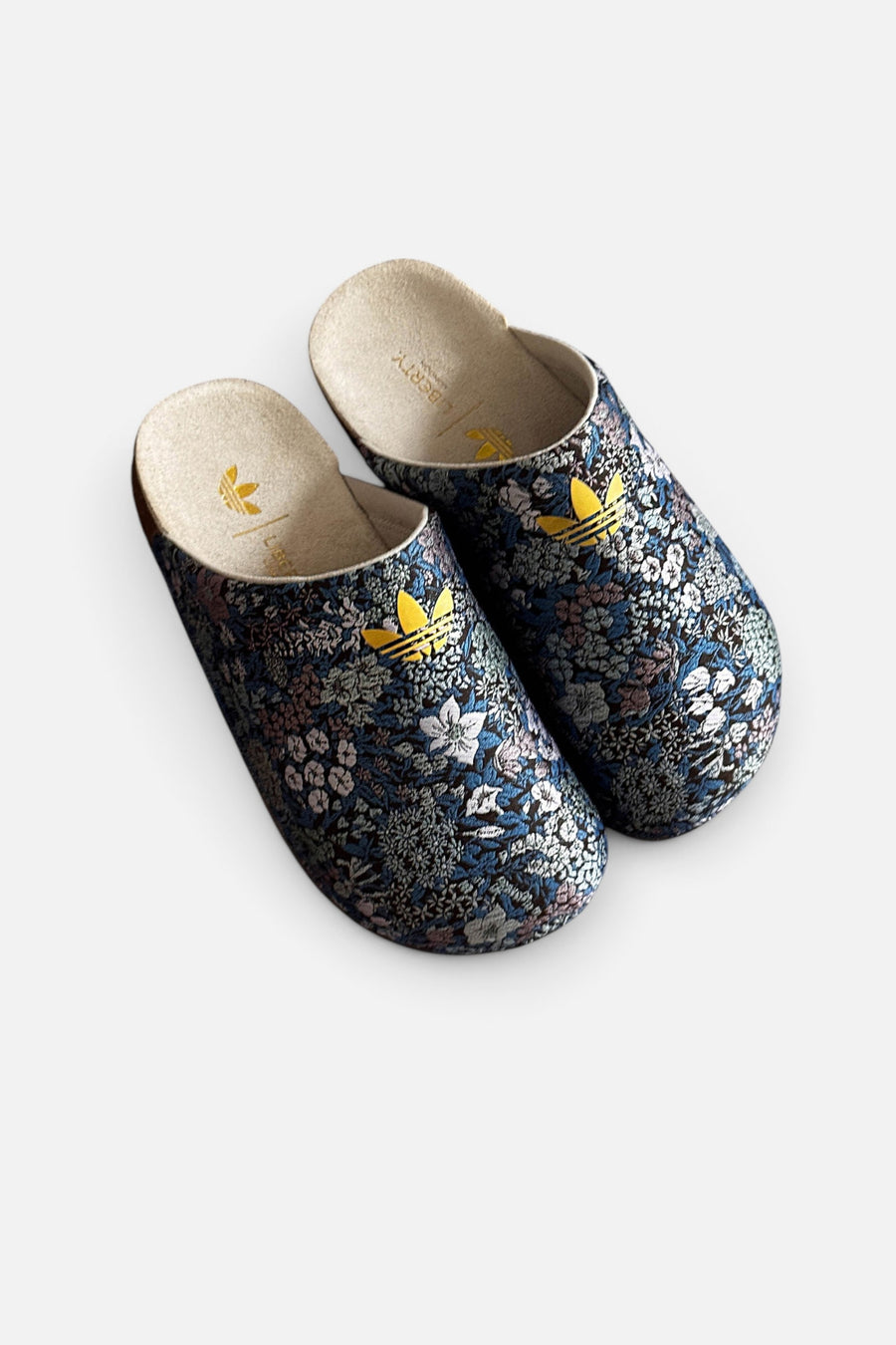 Adidas Women's Adimule x Liberty London in Wonder Beige, Gold Metallic, and Gum – alternate