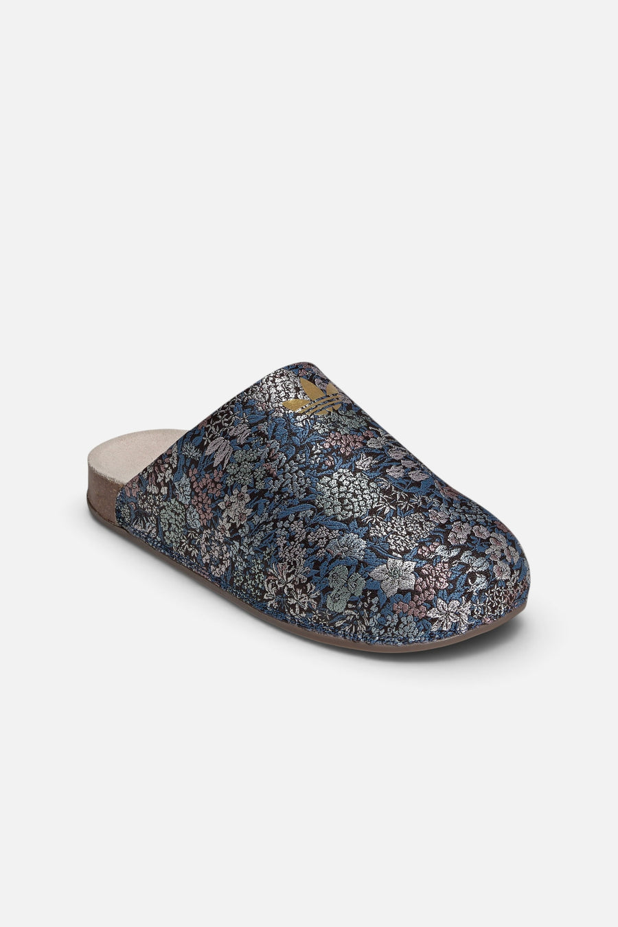 Adidas Women's Adimule x Liberty London in Wonder Beige, Gold Metallic, and Gum – front view