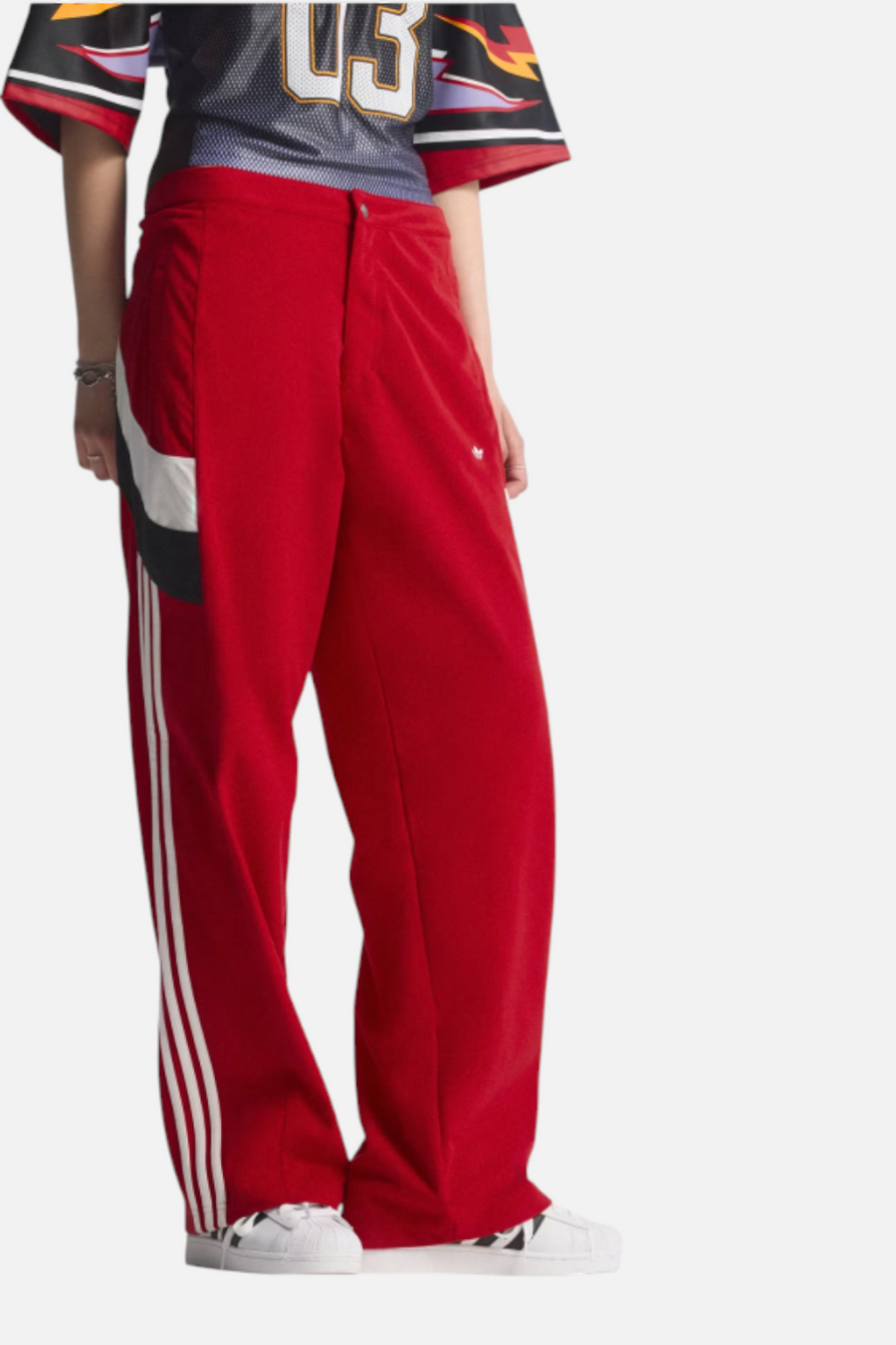 Adidas Women's Blocking Track Pant in Better Scarlet – back view