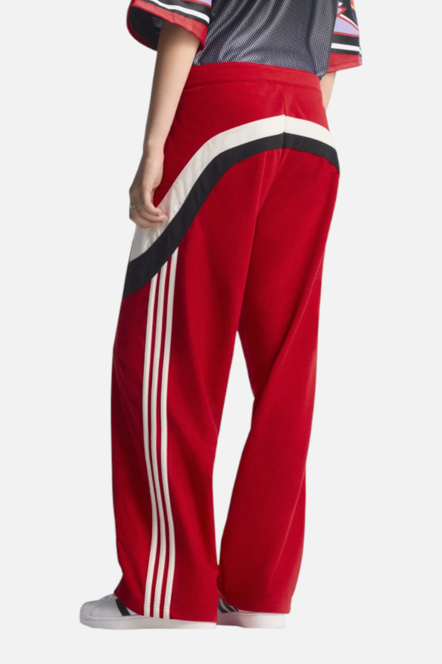 Adidas Women's Blocking Track Pant in Better Scarlet – side view