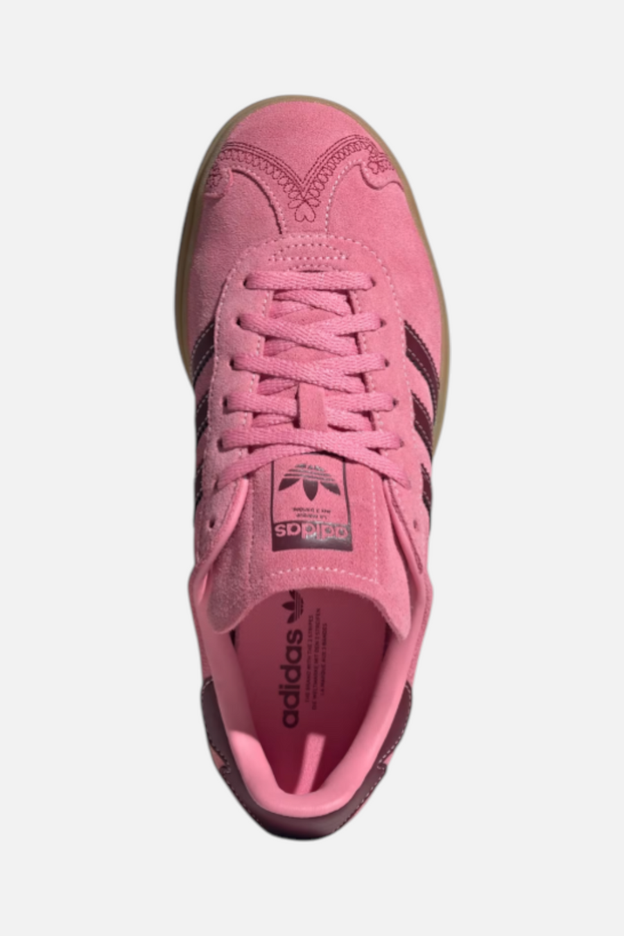 Adidas Women's Gazelle Bold Sneaker in Shadow Red & Pink Spark – back view