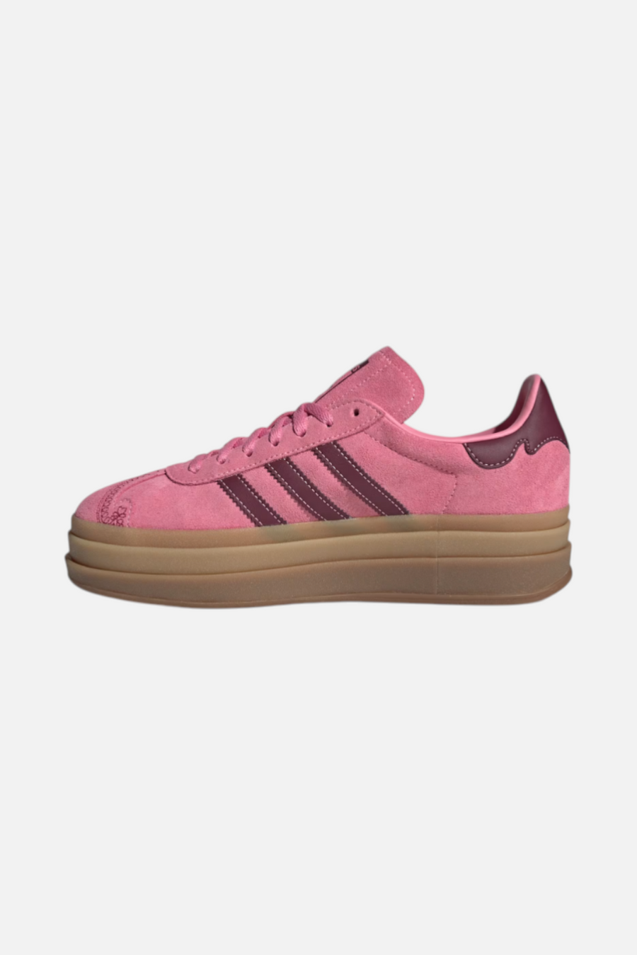 Adidas Women's Gazelle Bold Sneaker in Shadow Red & Pink Spark – detail