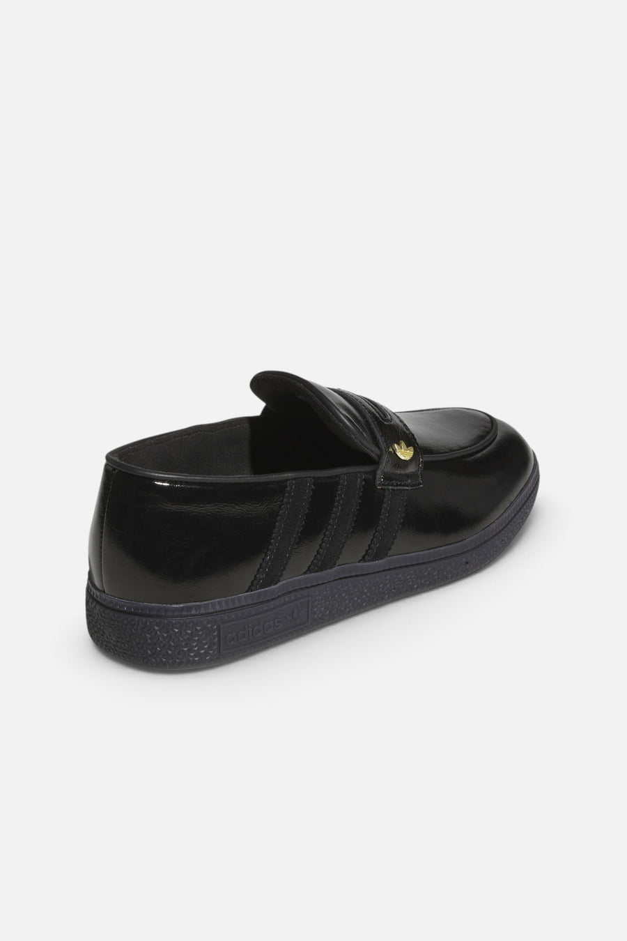 Adidas Women's Handball Spezial Loafer in Core Black and Gold Metallic – back view