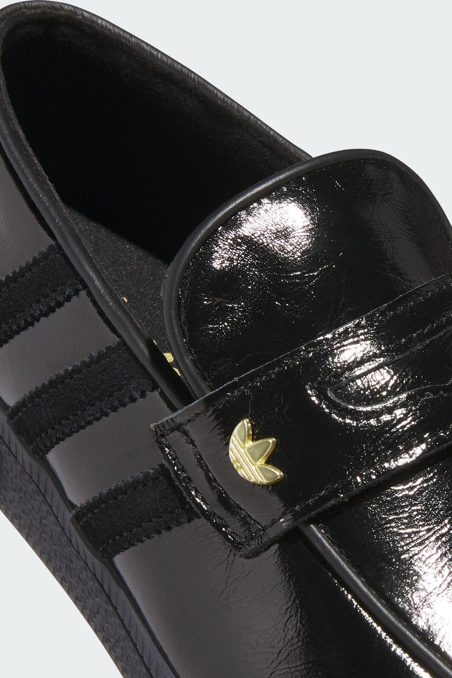Adidas Women's Handball Spezial Loafer in Core Black and Gold Metallic – detail