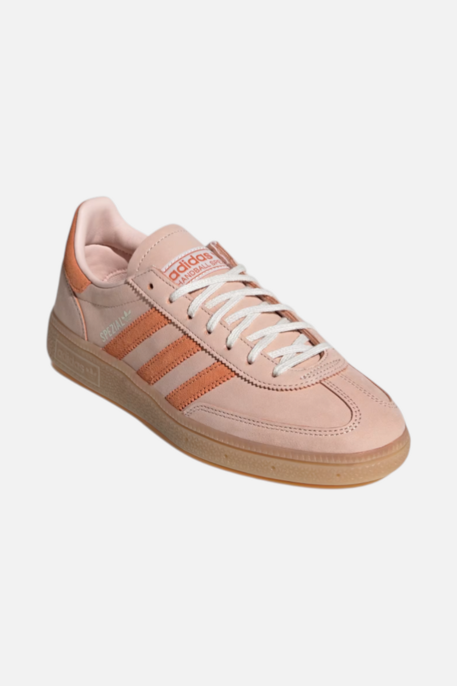 Adidas Women's Handball Spezial Sneaker in Blush Pink & Dusky Orange – side view