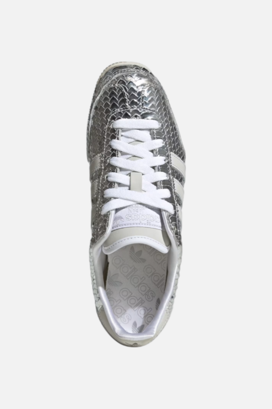 Adidas Women's Japan in Silver Metallic and Cloud White – flat lay