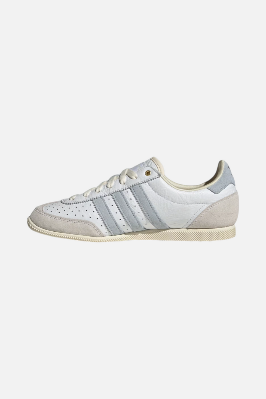 Adidas Women's Japan Sneaker in White, Sky, & Gold Metallic – detail