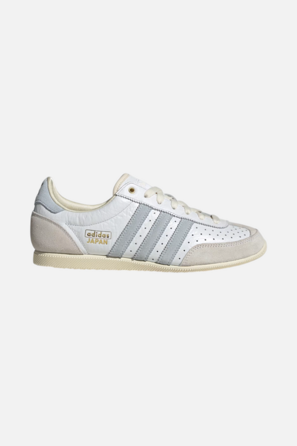 Adidas Women's Japan Sneaker in White, Sky, & Gold Metallic