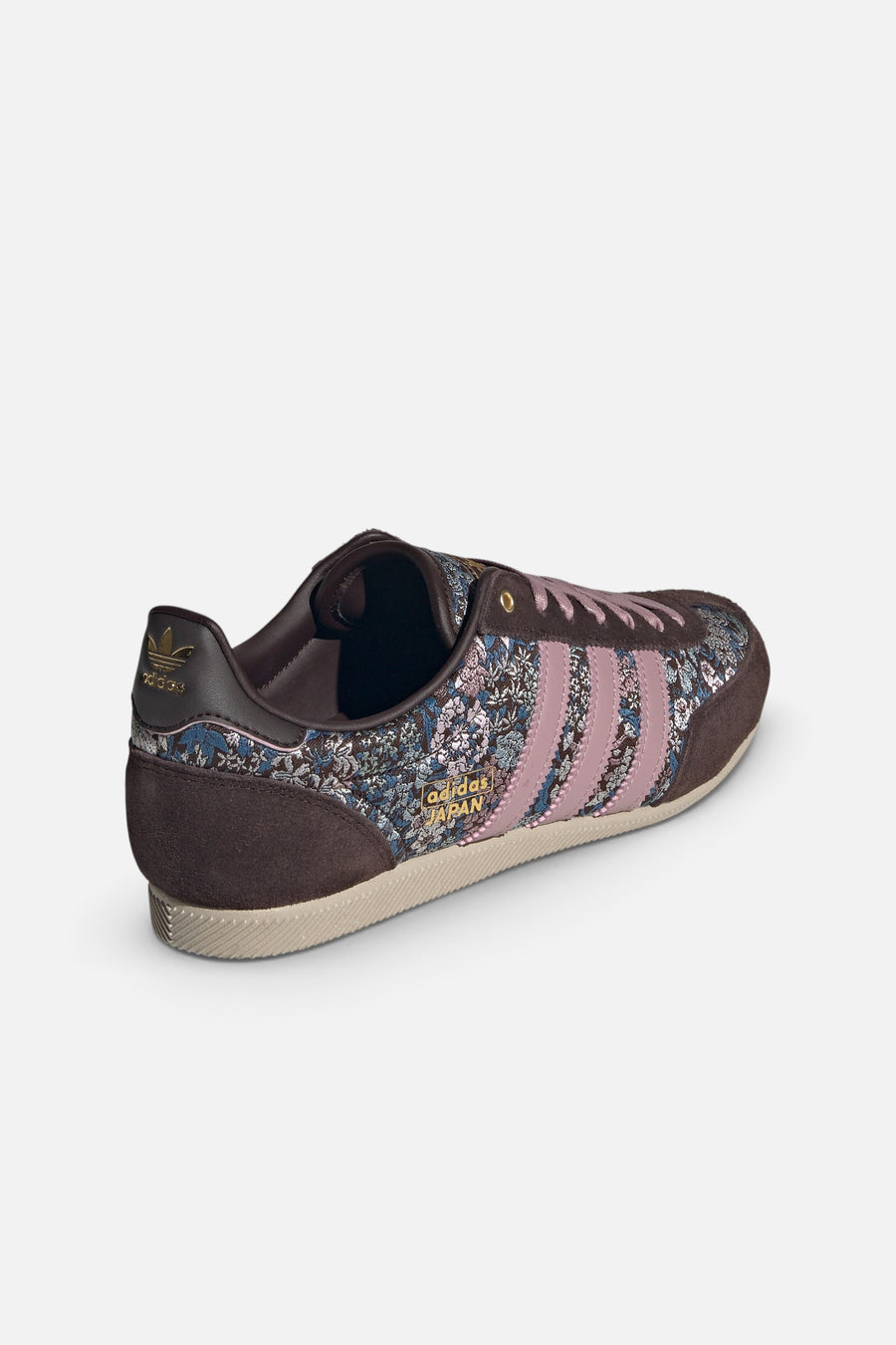 Adidas Women's Japan x Liberty London in Aurora Coffee, Magic Mauve, and Khaki Three – back view