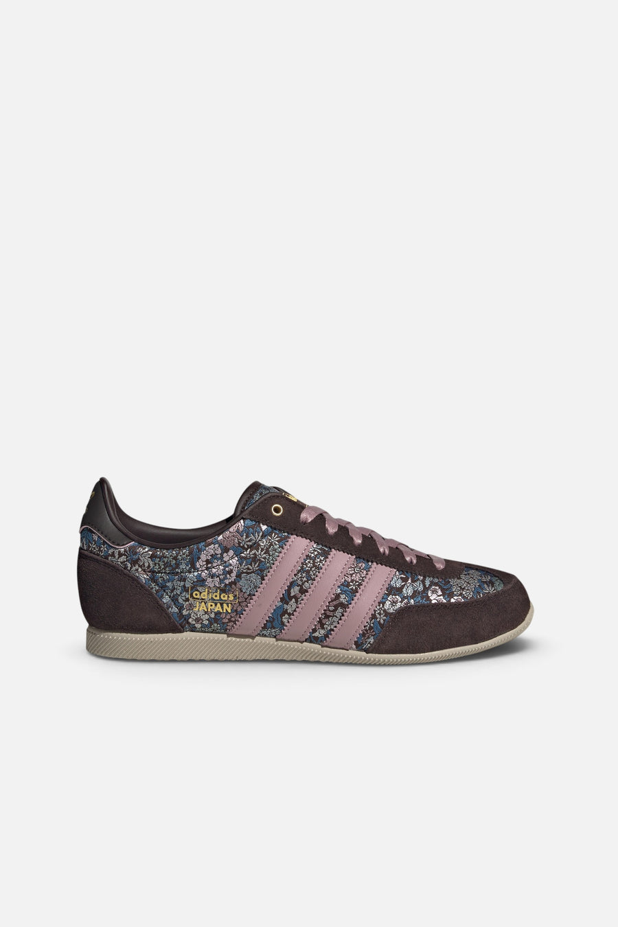 Adidas Women's Japan x Liberty London in Aurora Coffee, Magic Mauve, and Khaki Three – side view
