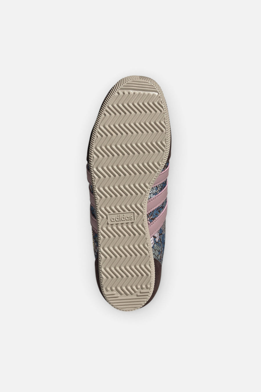 Adidas Women's Japan x Liberty London in Aurora Coffee, Magic Mauve, and Khaki Three – sole view