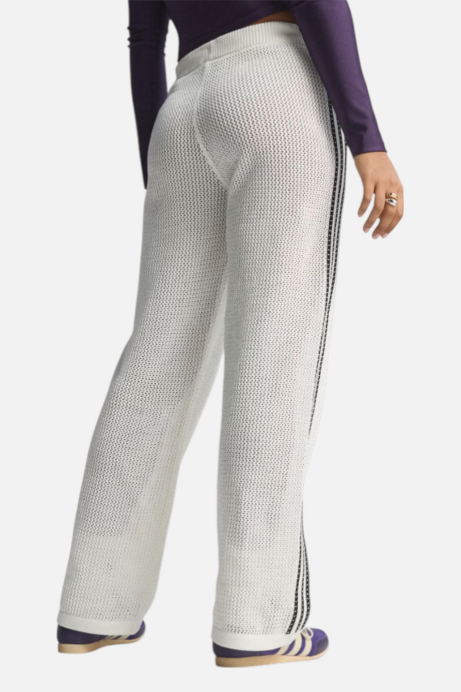 Adidas Women's Knitted Crochet Firebird Track Pant – detail