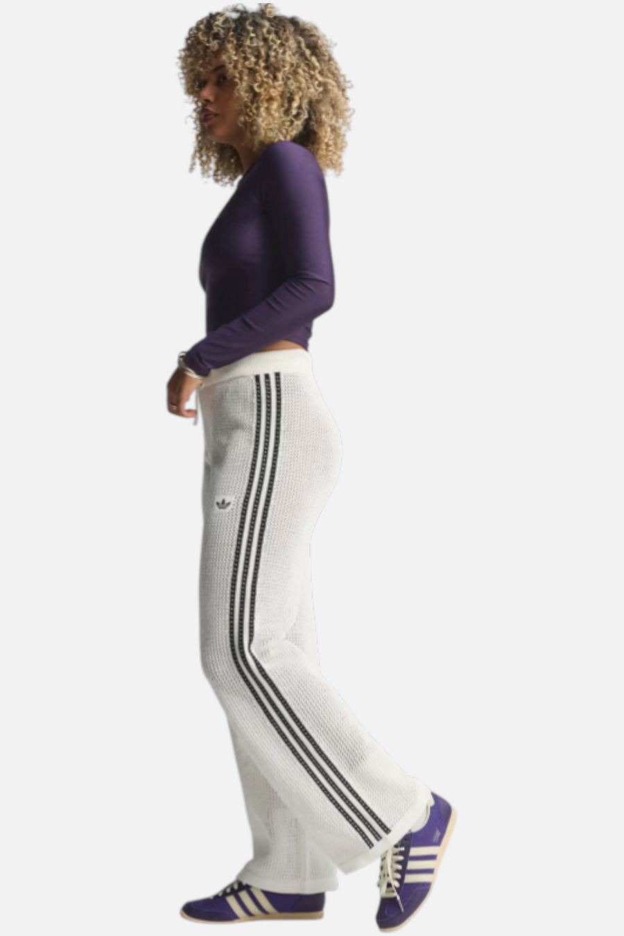 Adidas Women's Knitted Crochet Firebird Track Pant – side view