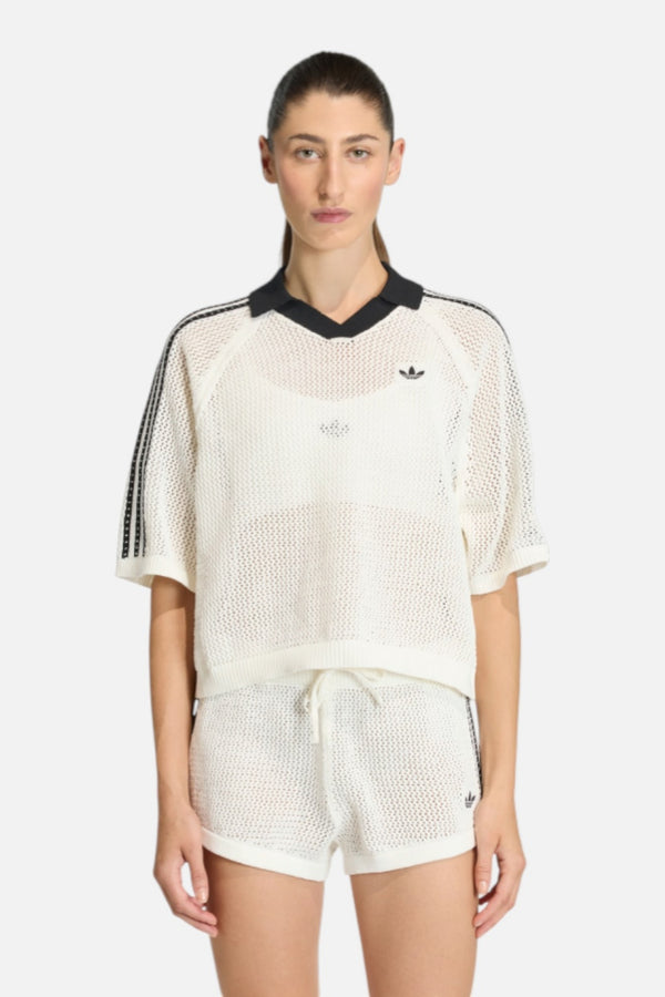 Adidas Women's Knitted Crochet Polo