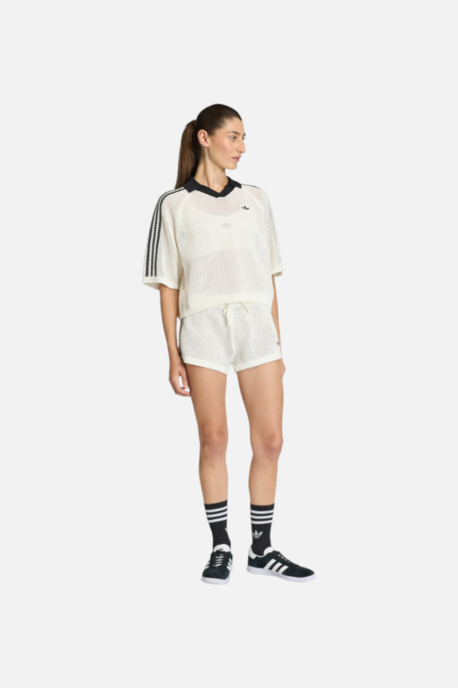 Adidas Women's Knitted Crochet Shorts – front view