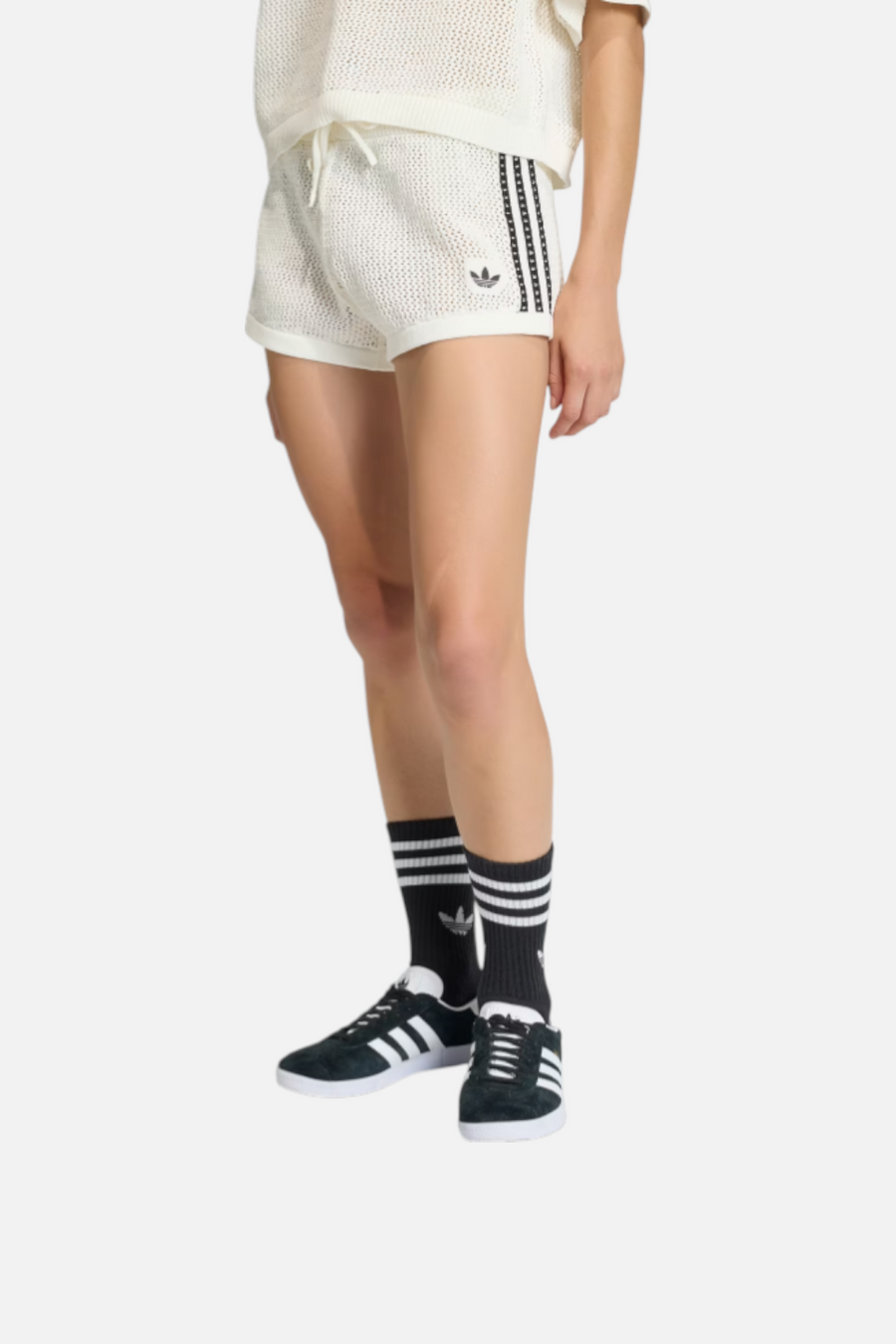 Adidas Women's Knitted Crochet Shorts – side view
