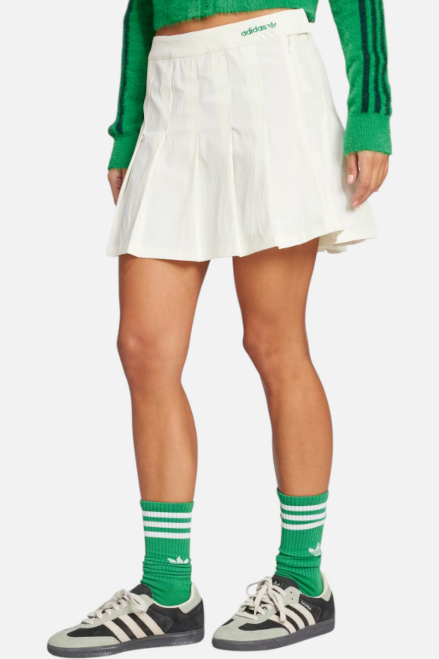 Adidas Women's Pleated Skirt in Off White – front view