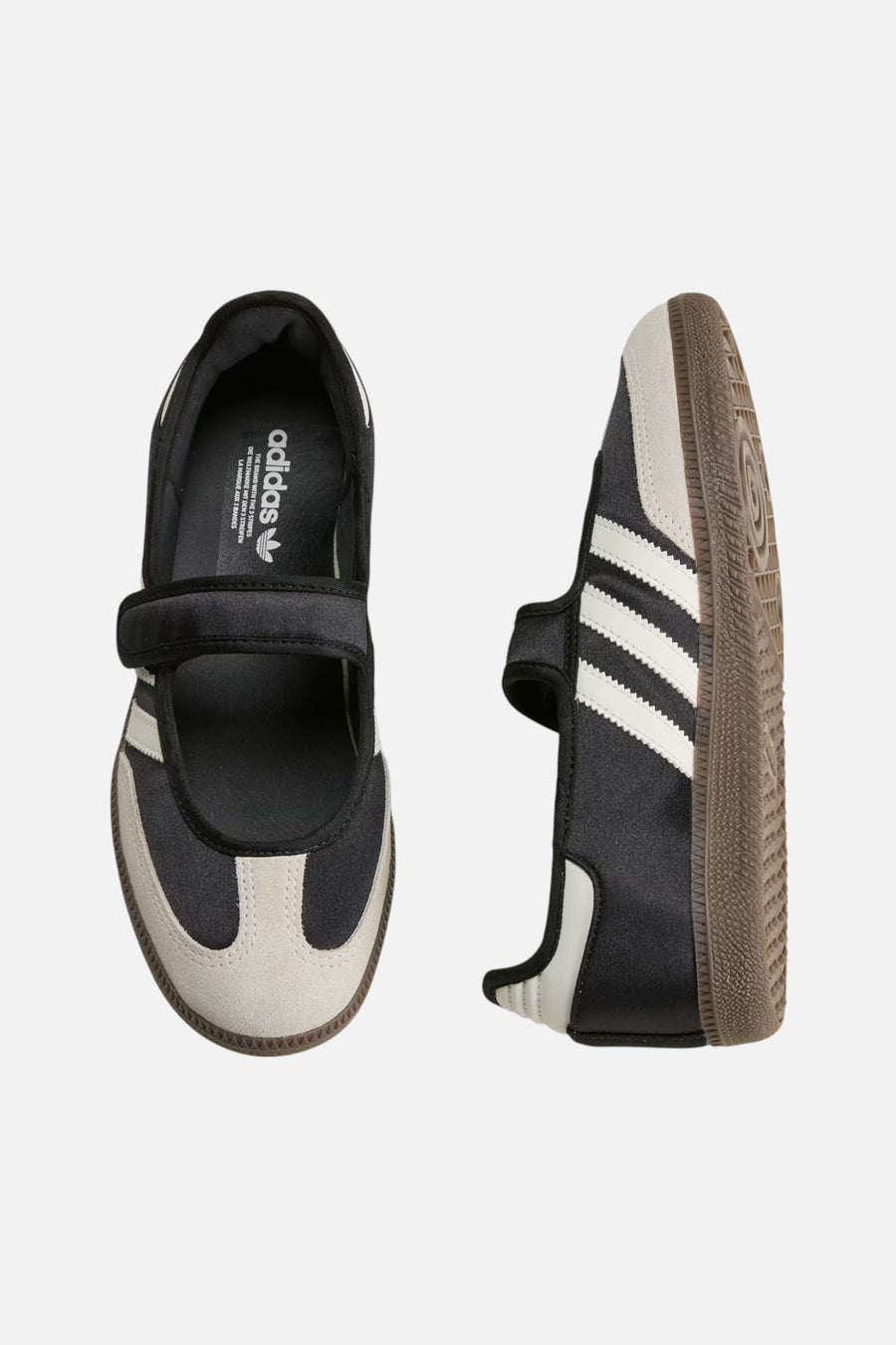 Adidas Women's Samba Jane in Core Black and Off White – three-quarter view