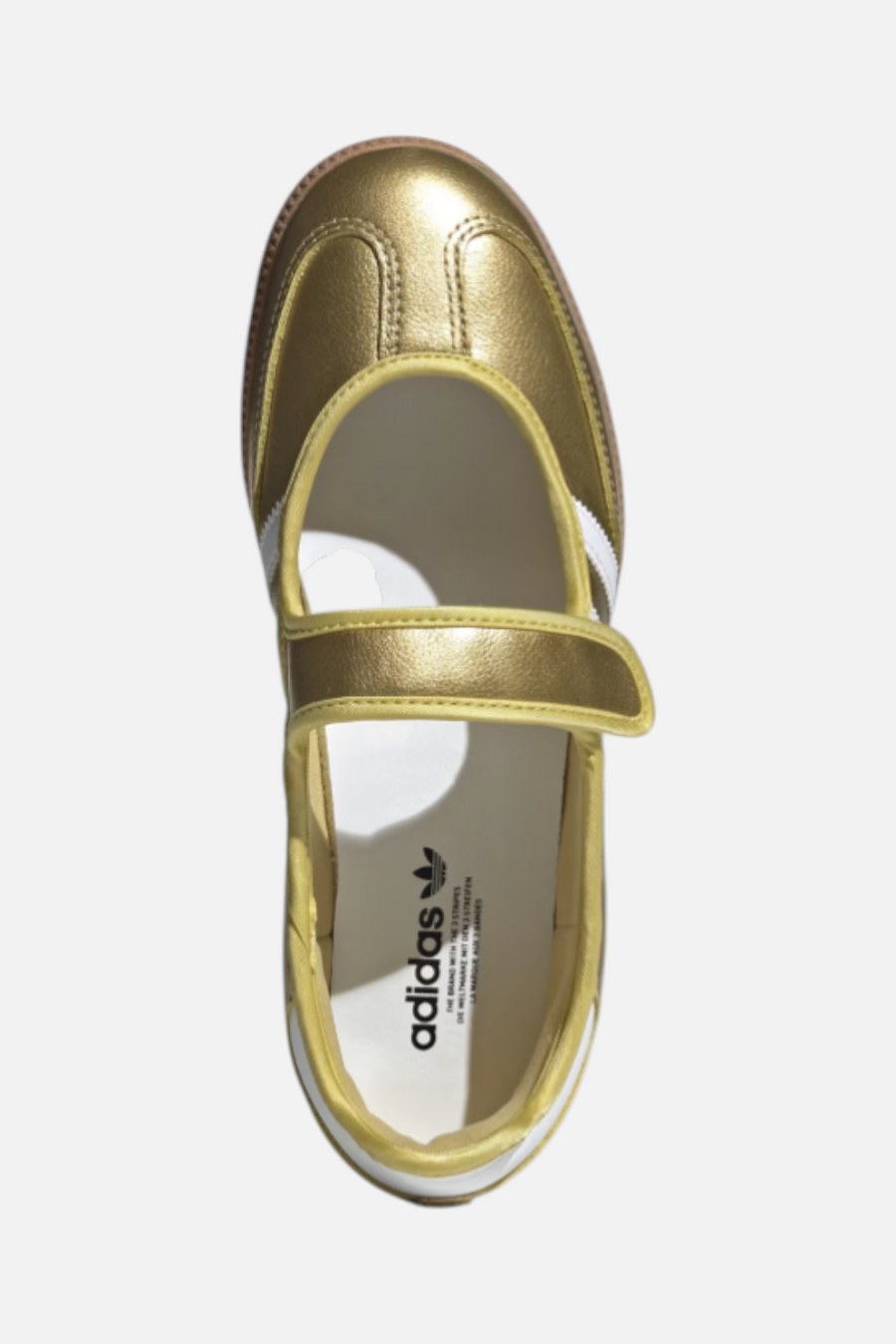 Adidas Women's Samba Jane Flat in Gold Metallic & White – back view