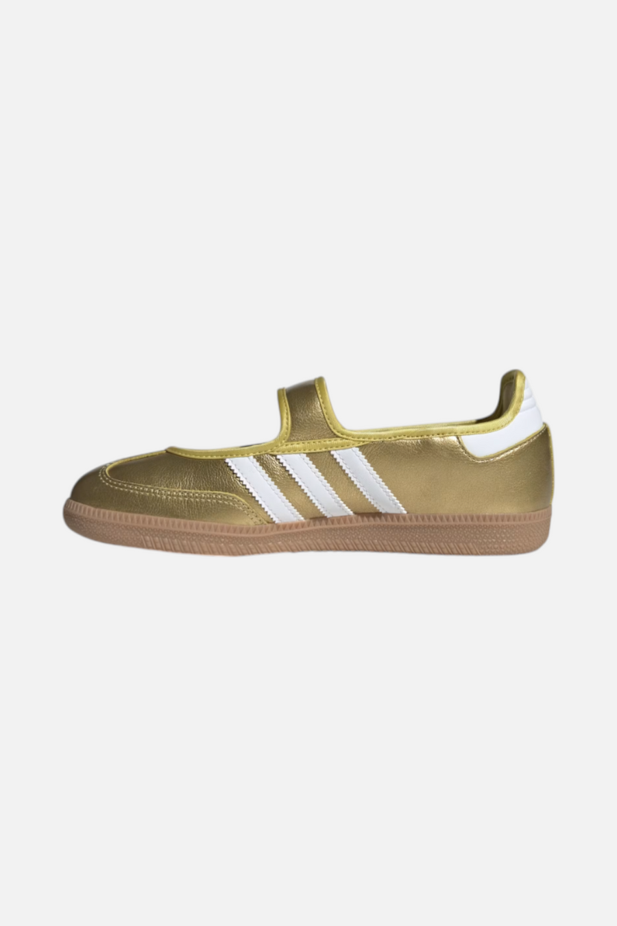 Adidas Women's Samba Jane Flat in Gold Metallic & White – detail