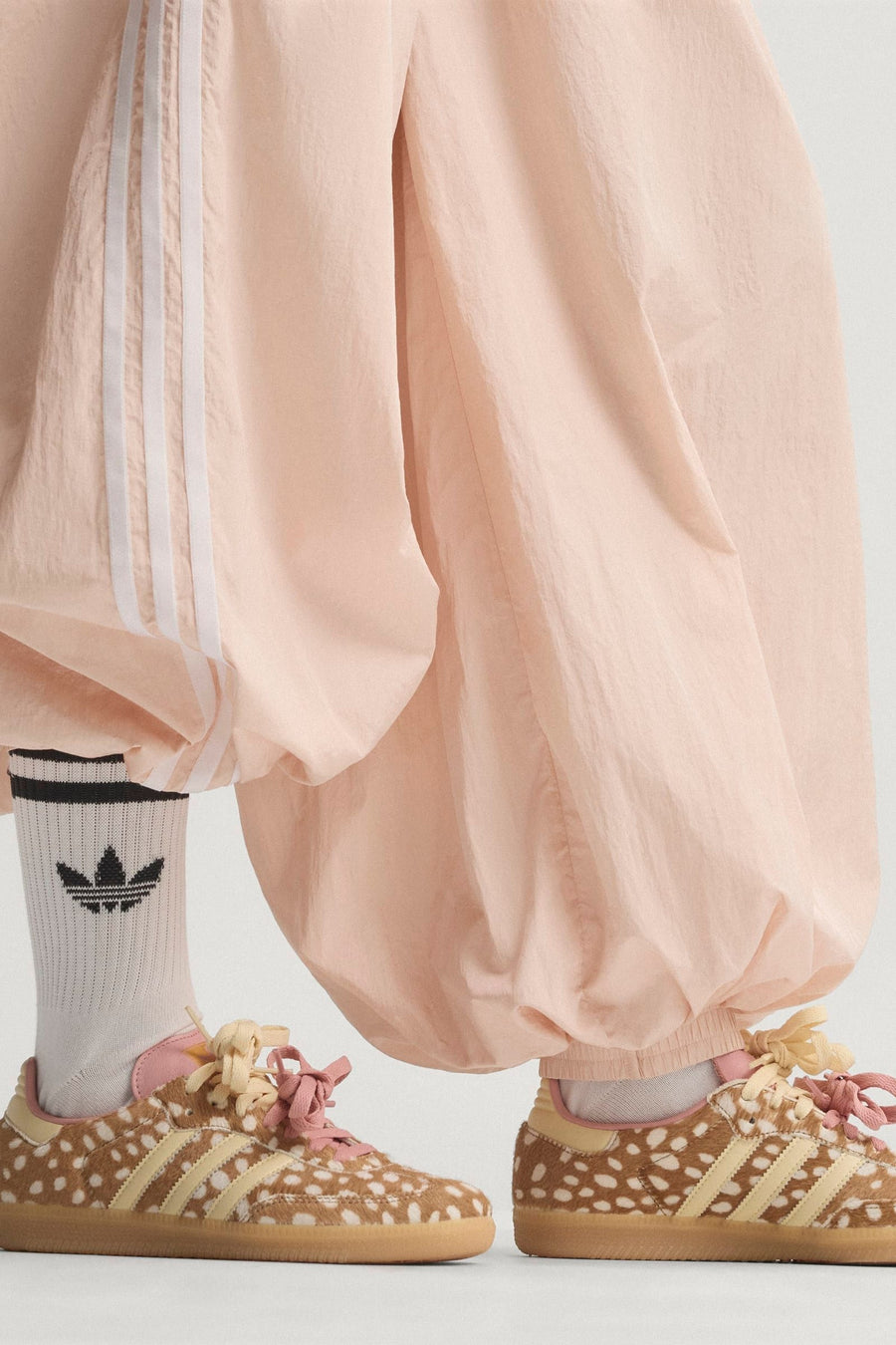 Adidas Women's Samba OG in Brown Desert, Warm Vanilla, and Wonder Mauve – on model