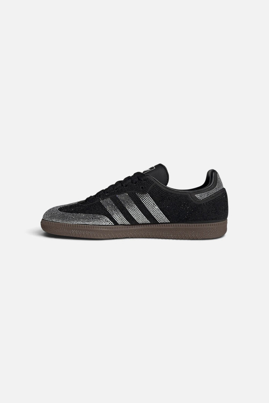 Adidas Women's Samba OG Crystal Embellished Sneaker in Core Black & Core White – flat lay