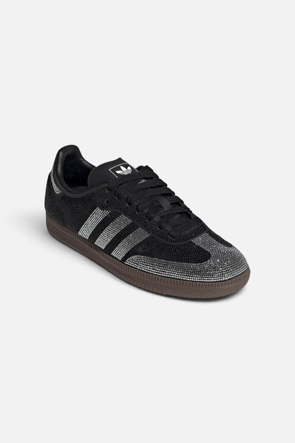 Adidas Women's Samba OG Crystal Embellished Sneaker in Core Black & Core White