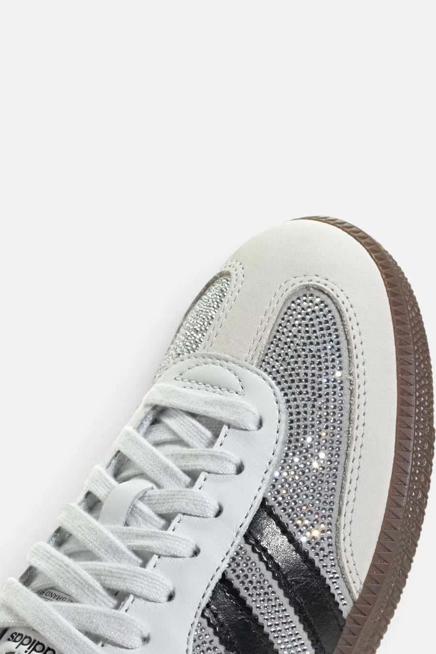 Adidas Women's Samba OG Crystal Embellished Sneakers in Crystal White and Silver Metallic – alternate