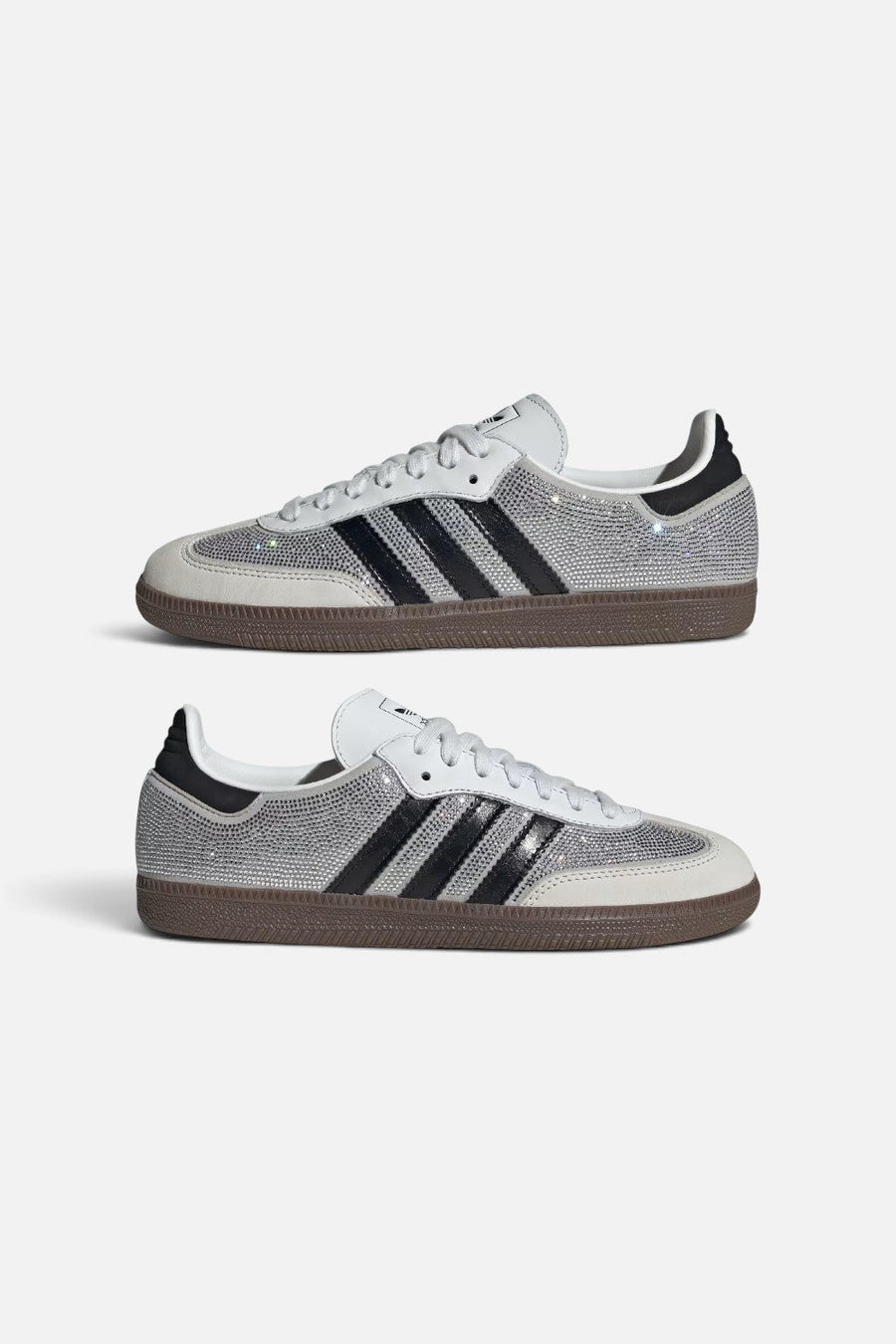 Adidas Women's Samba OG Crystal Embellished Sneakers in Crystal White and Silver Metallic – alternate