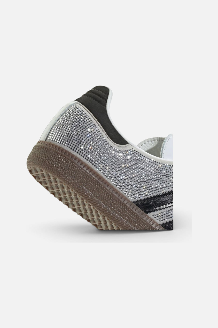 Adidas Women's Samba OG Crystal Embellished Sneakers in Crystal White and Silver Metallic – side view