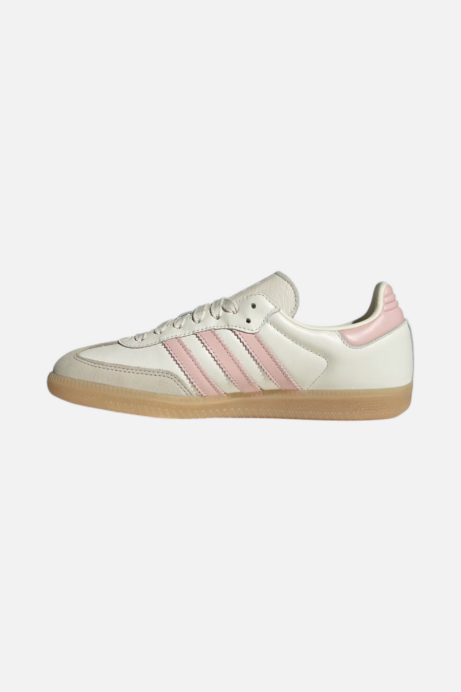 Adidas Women's Samba OG Sneaker in Off White & Sandy Pink – detail