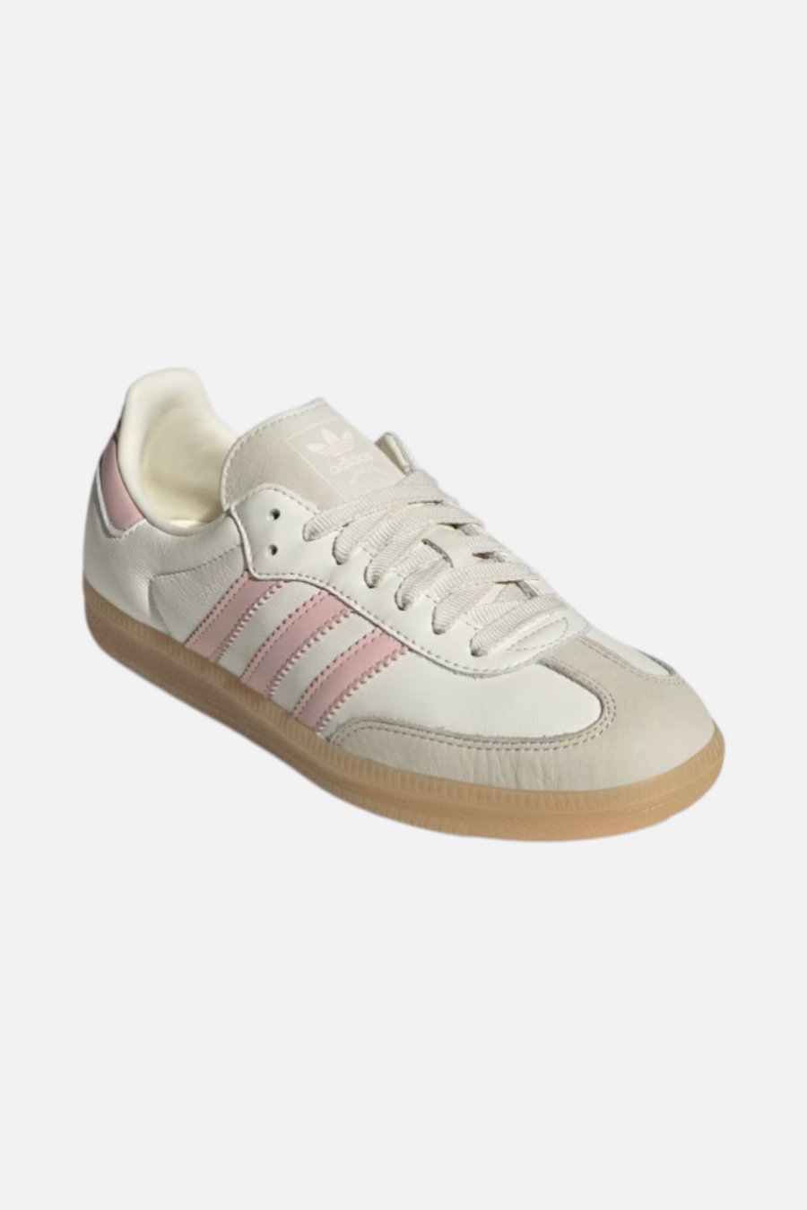 Adidas Women's Samba OG Sneaker in Off White & Sandy Pink – side view