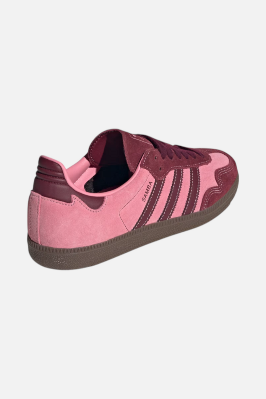 Adidas Women's Samba OG Sneaker in Pink Spark & Shadow Red – detail