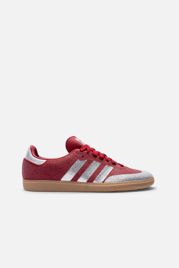 Adidas Women's Samba OG in Team Victory Red and Silver Metallic