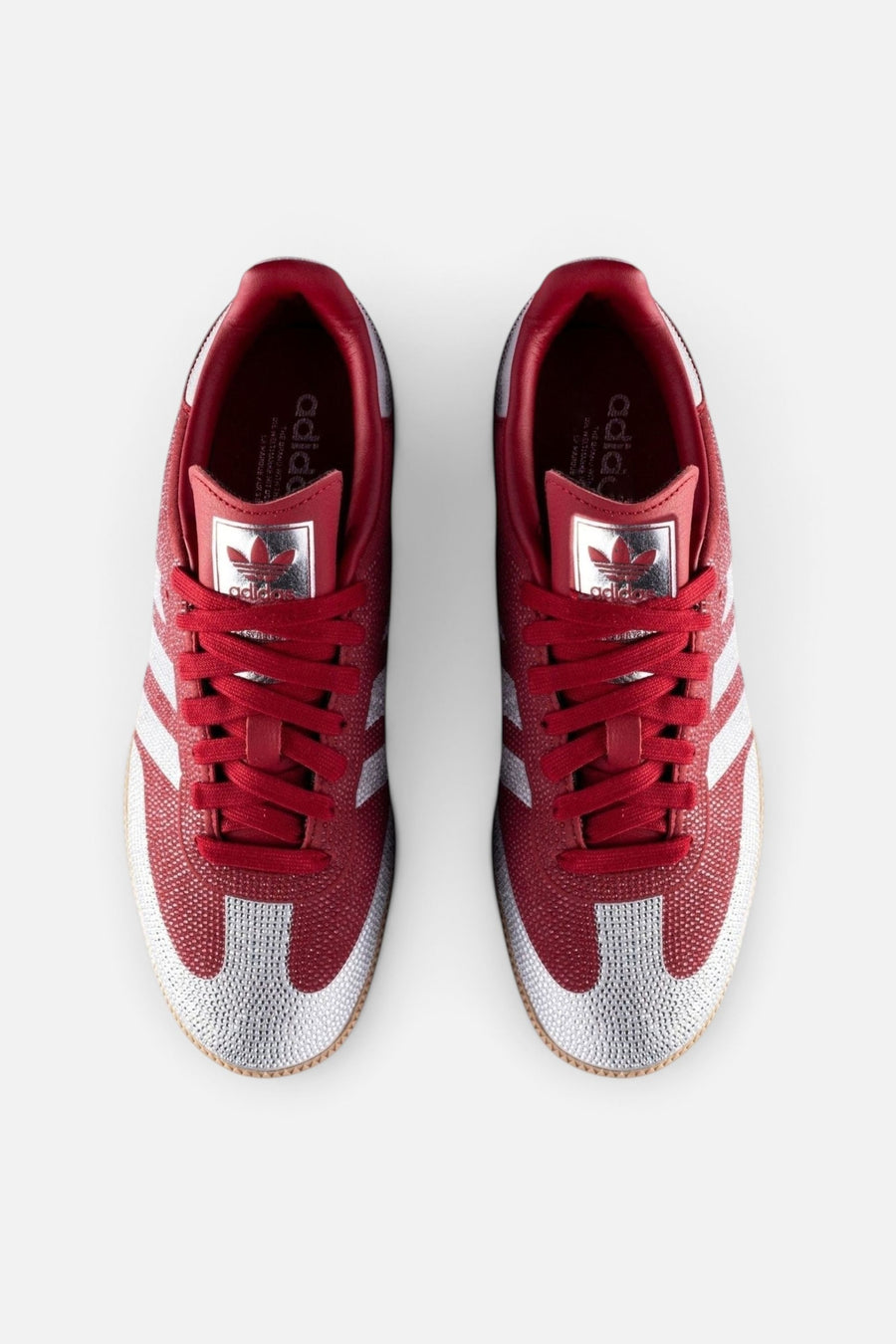 Adidas Women's Samba OG in Team Victory Red and Silver Metallic – side view