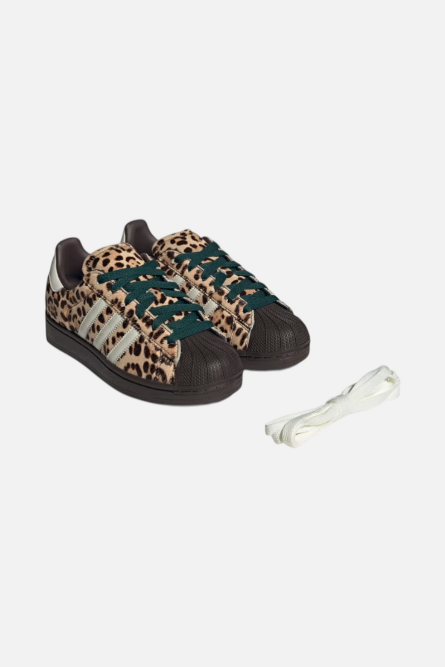 Adidas Women's Superstar II Shoes in Dark Brown, Ivory, & Gold Metallic – alternate