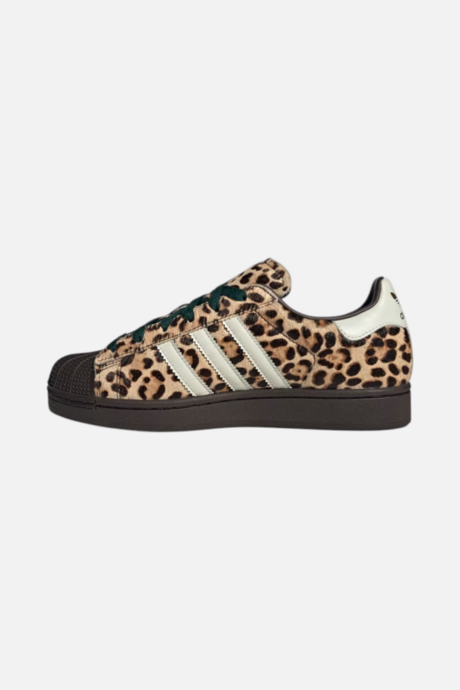 Adidas Women's Superstar II Shoes in Dark Brown, Ivory, & Gold Metallic – detail