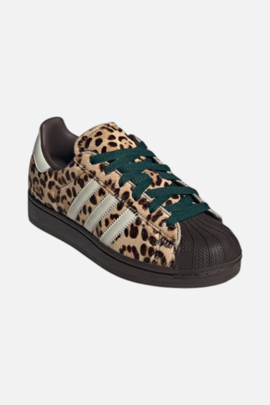 Adidas Women's Superstar II Shoes in Dark Brown, Ivory, & Gold Metallic – side view